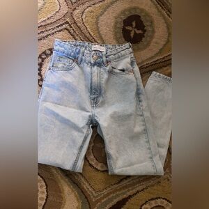 Size 0 Zara high waist light wash straight leg jeans
